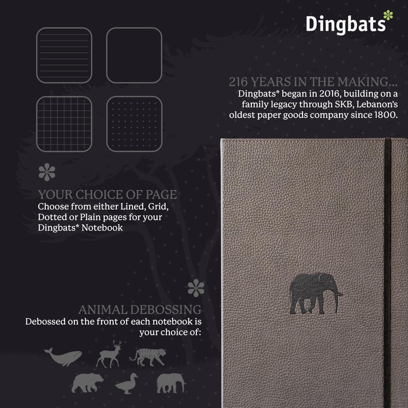 Dingbats* Notebooks Dingbats* - Wildlife Dotted Extra Large A4 Notebook - PU Leather Hardcover Journal for Work, Writing - Pocket, Elastic Closure, Pen Holder, Bookmark - Image 2